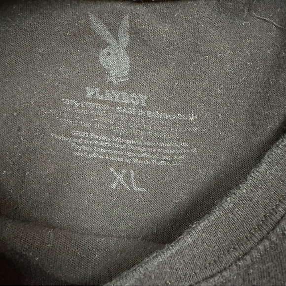 PLAYBOY Black Tee with Orange Logo - Picture 3 of 3